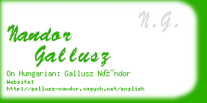 nandor gallusz business card